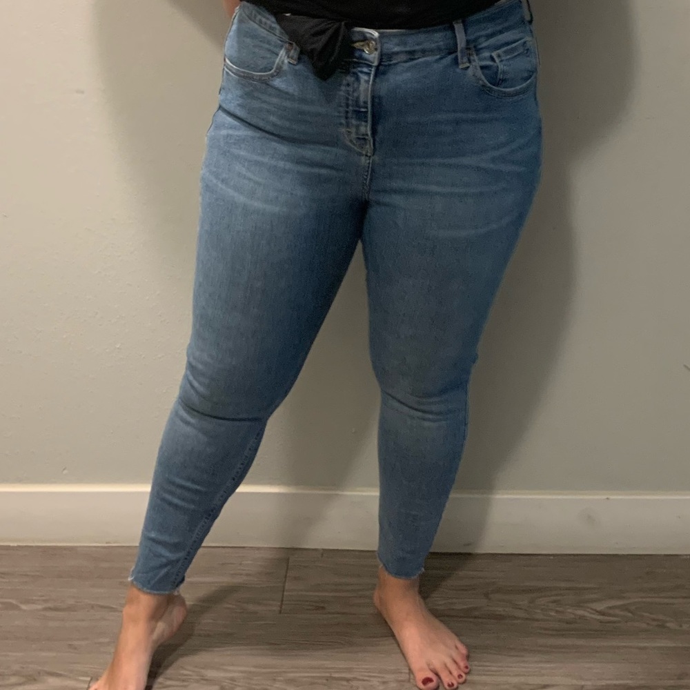 Top shop stretchy blue jeans - size 11
